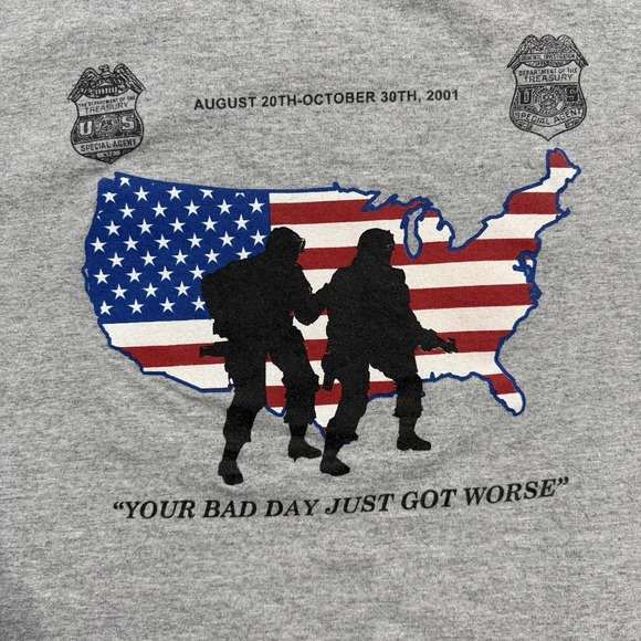 Vintage ATF IRS Mens Size Large Gray Graphic Print Shirt Federal Law Enforcement - Picture 7 of 9